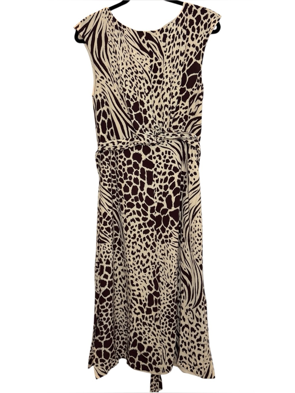 Ann Taylor brown and beige Sleeveless Animal-Print Maxi Dress Size 8